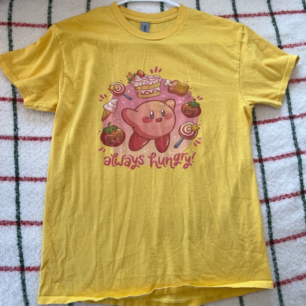 Yellow Kirby Always Hungry Graphic Tee wrinkled exclusive
